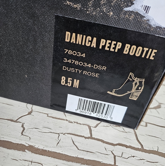 NEW FRYE Danica Peep Bootie 8.5 Dusty Rose - Picture 9 of 9
